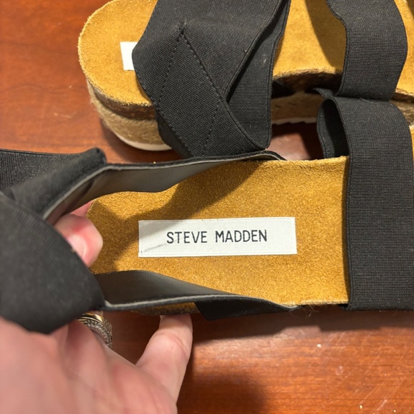 Steve Madden Women's Kimmie Platform Espadrille Sandals in Black Size 8 - Picture 7 of 8